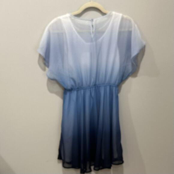 H&M blue Chiffon Ombre pattern dress NWT size 16/18 - Picture 4 of 10